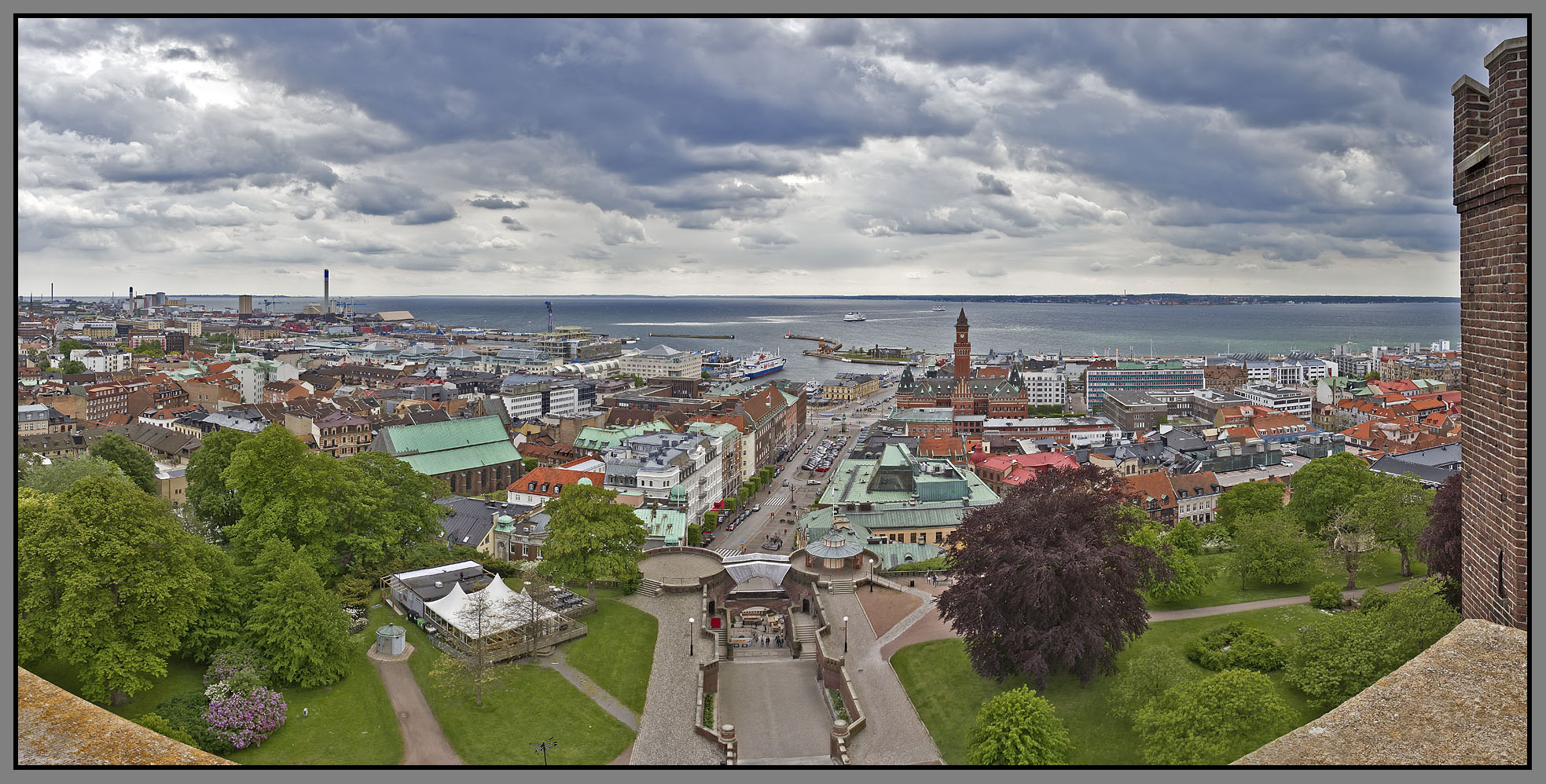 Sweden, Helsingborg; Karnan Tower - view from the top