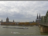 Germany, Cologne citiy view from railway bridge