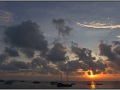 Maldives, sunset in the ocean