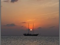 Maldives, sunset in the ocean