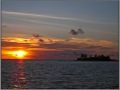 Maldives, sunset in the ocean