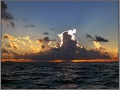 Maldives, sunset in the ocean