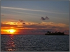 Maldives, sunset in the ocean